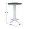 International Concepts Round 30 in Rd Top Pedestal Table, Bar Ht, White/Heather Gray, 30 W, 30 L, 41.9 in H, Wood K05-30RT-27B-6B-2 - alternate 5